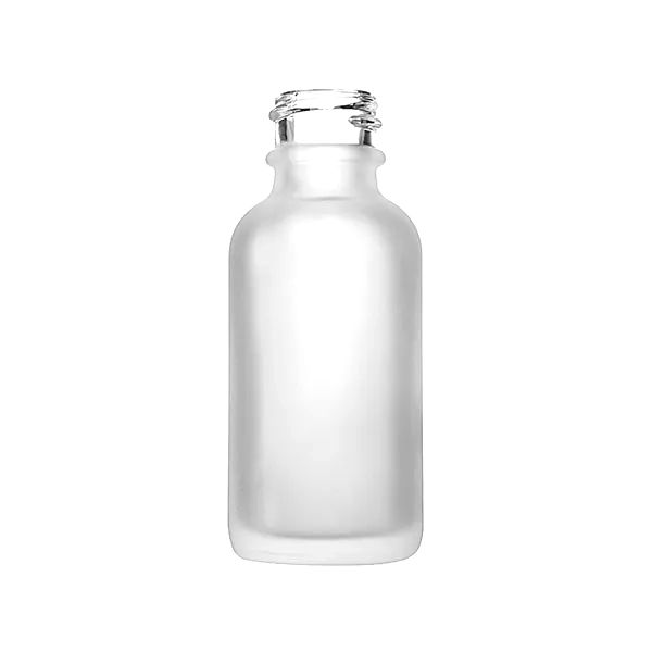 1oz (30ml) Flint Glass Frosted Boston Round - 20-400 Neck