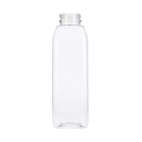 16oz (480ml) Clear PET Wide Mouth Beverage Bottle Square - 38-385 DBJ