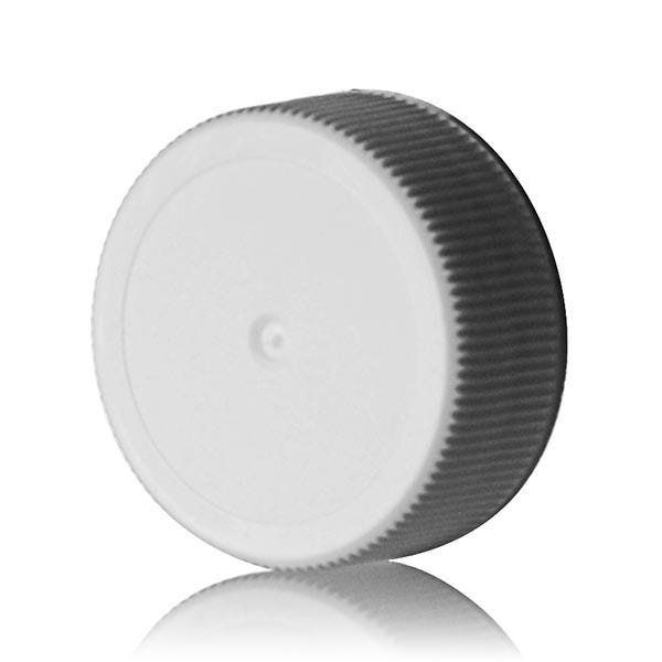 28-400 White Rib Side Matte Top PP Plastic Continuous Thread (CT) Cap - F217
