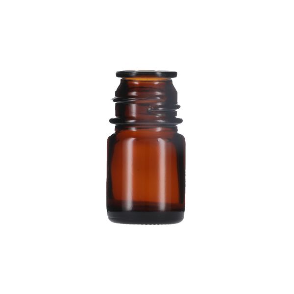 15cc (0.5oz) Amber Pour-Out Round Glass Bottle - 28-430 Neck