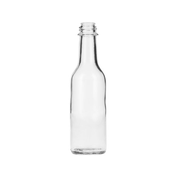 5oz (150ml) Flint (Clear) Glass Woozy Sauce Bottle Round - 24-490 Neck