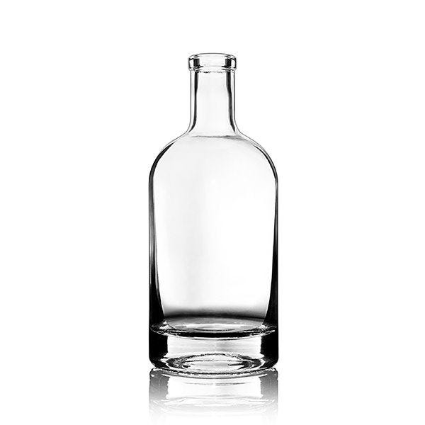 750ml (25.4oz) Flint (Clear) Nordic Spirits Bar Top Glass Bottle - 21.5mm Neck 