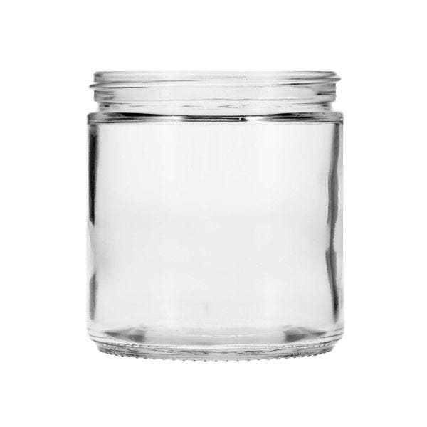  16oz (480ml) Flint (Clear) Cream Round Glass Jar - 89-400 Neck