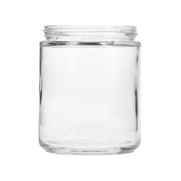8oz (240ml) Flint (Clear) Straight-Sided Cream Glass Jar (12 Pack) - 70-405 Neck Finish