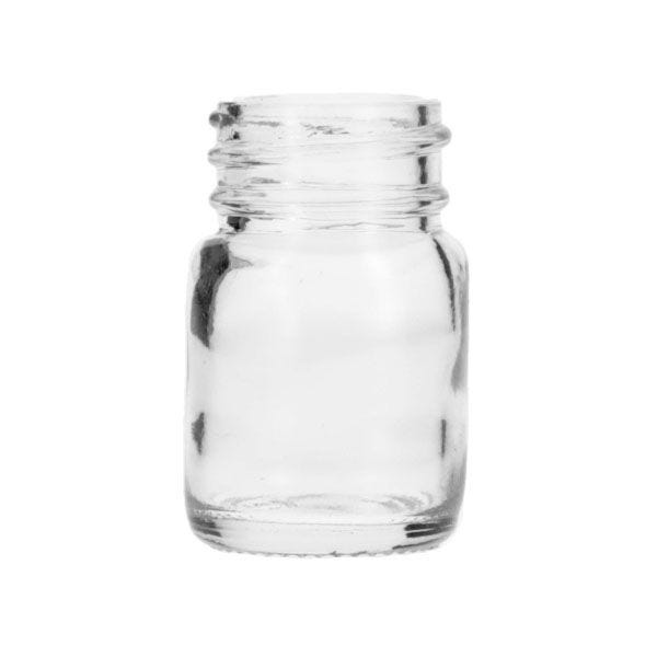 0.5oz (15ml) Flint (Clear) Wide Mouth Round Glass Bottle - 28-400 Neck
