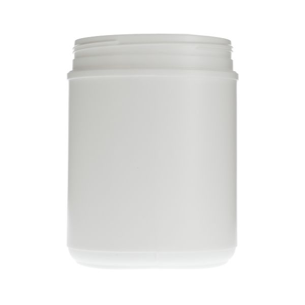 60oz (1800ml) White HDPE Round Plastic Canister - 120MM Neck