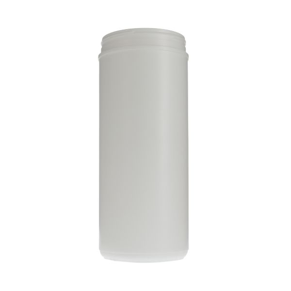120oz (3600ml) White HDPE Canister Round Plastic Jar - 120mm Neck