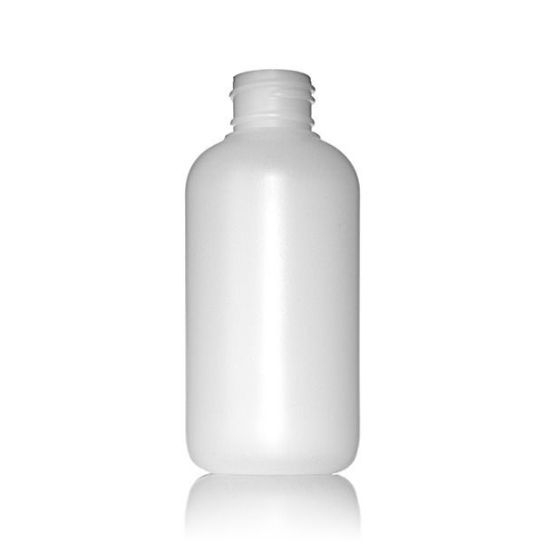 4oz (120ml) Natural HDPE Boston Round Plastic Bottle - 24-410 Neck
