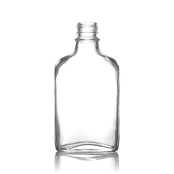 200ml Flint (Clear) Glass Flask Tamper Evident Oval Body - 28-350 Neck (12 Pack)