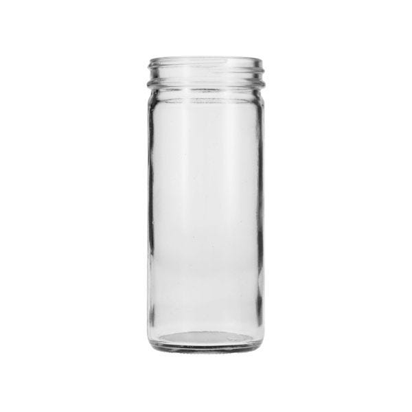 8oz (240ml) Flint (Clear) Paragon Round Glass Jar - 58-400 Neck (12 Pack)