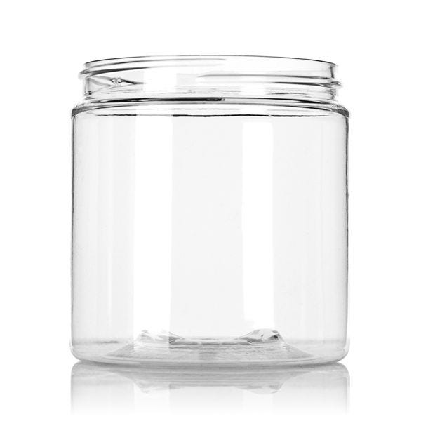 8oz (240ml) Clear PET 35% PCR Straight Sided Plastic Jar - 70-400 Neck (Recycled Plastic)