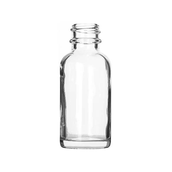 1oz (30ml) Flint (Clear) Big Bead Boston Round Glass Bottle - 20-400 Neck