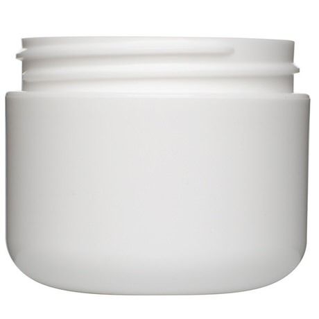 2oz (60ml) White Double Wall Round PP Plastic Jar - 58-400 Neck