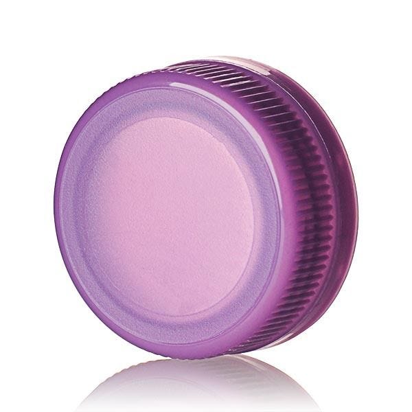 38-385 Purple HDPE Rib Side Matte Top With Tamper-Evident Drop Band DBJ Cap - Plug Seal