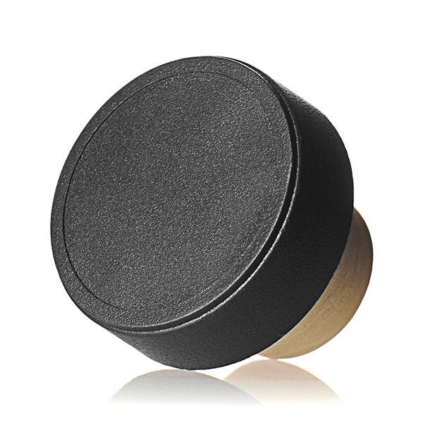 22.5mm Black Matte Plastic Top Beige Synthetic Shank Cork