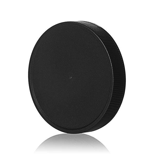 70-400 Black Ribbed Side Matte Top Plastic Cap (CT) - F217