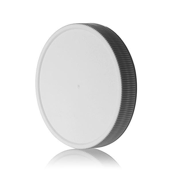 70-400 White Ribbed Side Matte Top Plastic (CT) Cap - F217