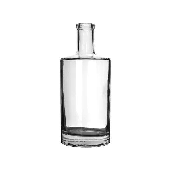 750ml (25.4oz) Flint Glass Jersey Bar Top Round - 21.5mm Neck