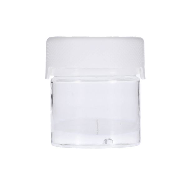 2oz (60cc) Clear PET Chubby Gorilla Aviator CR Jar White Tamper Evident Break-Off Band Closure