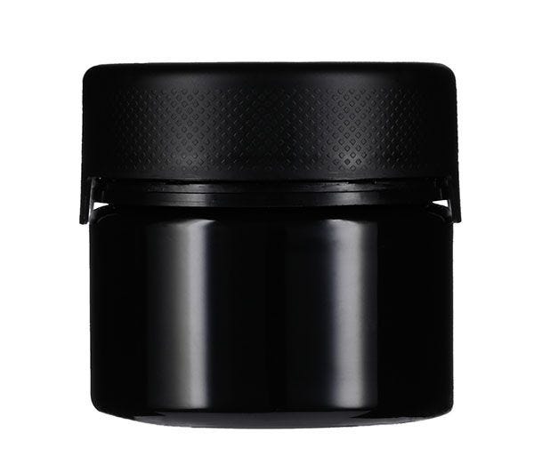 10oz (300cc) Opaque Black PET Aviator CR XL Jar with Black Tamper-Evident Break Off Band Closure