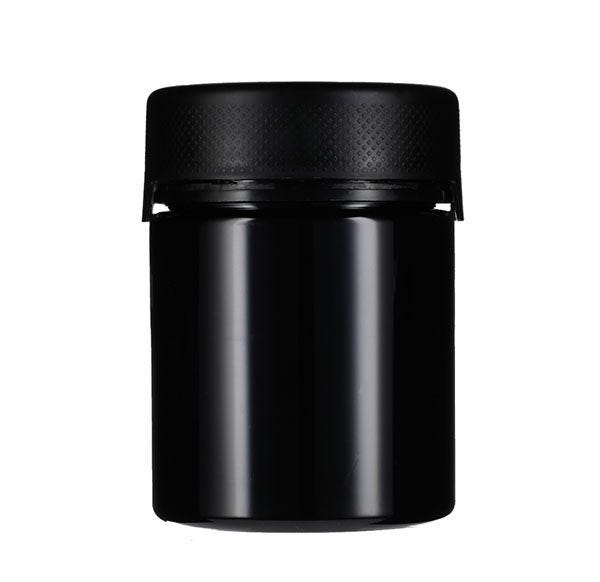 18.5oz (550cc) Opaque Black PET Aviator CR XL Jar with Black Tamper-Evident Break Off Band Closure