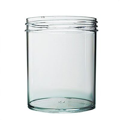 16oz (480ml) Clear PS Straight-Sided Round Plastic Jar - 89-400 Neck
