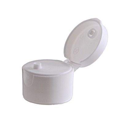 28-410 White Rib Side Matte Top Dispensing Snap Top Cap (0.125