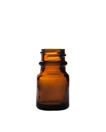 6cc Amber Wide Mouth Round Glass Bottle - 20-405 Neck