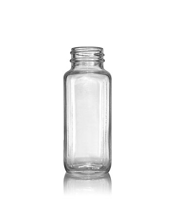 4oz Flint Wide Mouth French Square Glass Bottle