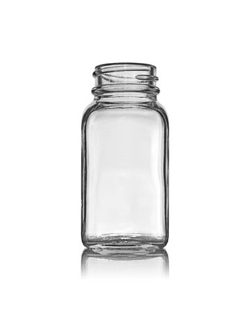 2oz Flint Wide Mouth Square Glass Bottle