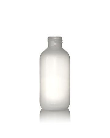 4oz (120ml) Natural LDPE Boston Round Plastic Bottle - 24-410 Neck