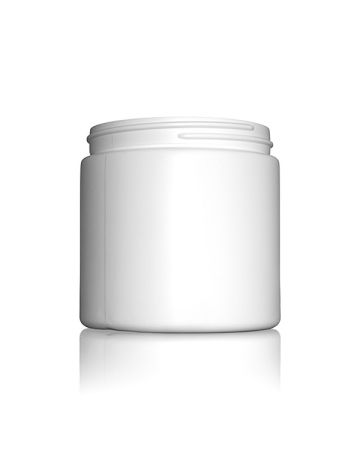 16oz (473ml) White HDPE Wide-Mouth Jar Round - 89-400 Neck