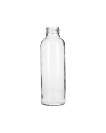 16oz  (480ml) Flint (Clear) Glass Beverage Bullet Round Bottle - 38-1768 Tamper Evident Neck
