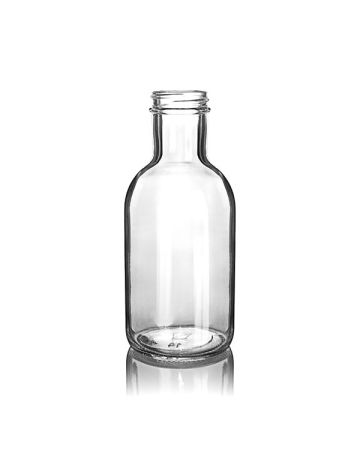 12oz (360ml) Flint (Clear) Stout Round Glass Bottle - 38-405 Neck Finish