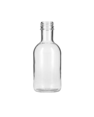 1 Liter Clear Glass Liquor Bottles w/ Black Polypro Tamper Evident Caps