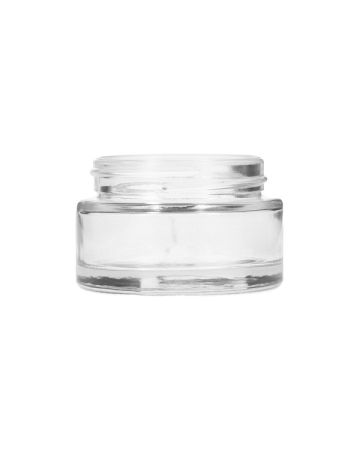 30cc (1oz) Flint (Clear)  Minerva Round Glass Jar - 48-400 Neck