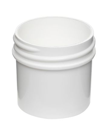 1oz (30ml) White PP Straight-Sided Jar Round - 43-400 Neck