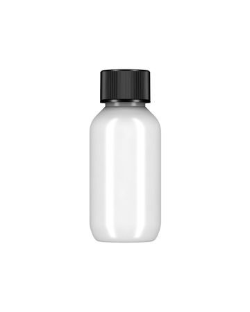 2oz (60ml) White HDPE Boston Round With 24-410 Neck