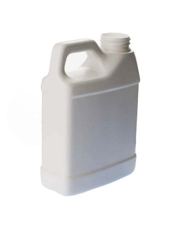 16oz (480ml) White HDPE F-Style with Handle Rectangular Plastic Bottle - 33-400 Neck