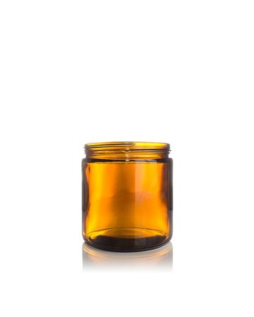 16oz (480ml) Amber Glass Straight Sided Cream Jar Modular Round - 89-405 Neck