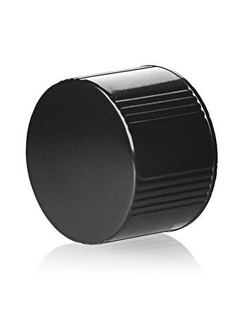 28-430 Black Rib Side Smooth Top Phenolic Plastic (CT) Cap - LDPE Cone Liner