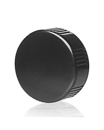 33-400 Black Rib Side Smooth Top Plastic (CT) Cap - LDPE Cone