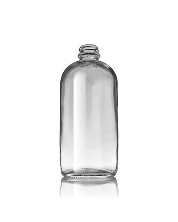 16oz Flint Boston Round Glass Bottle