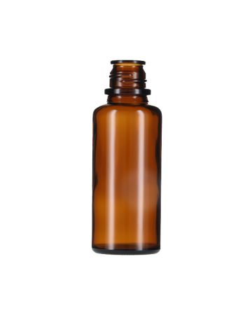 120cc (4oz) Amber Pour-Out Round Glass Bottle - 28-430 Neck