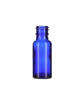 0.5oz (15ml) Cobalt Blue Boston Round Glass Bottle - 18-405 Neck