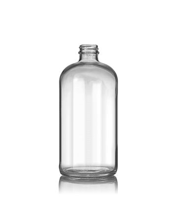 32oz Flint Boston Round Glass Bottle