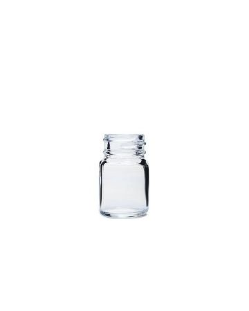 0.5oz (15ml) Flint (Clear) Wide Mouth Round Glass Bottle - 28-400 Neck