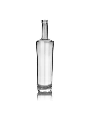 375 ml, 12 oz Clear Liberty Glass Liquor Bottle with Cork Finish w/Natural  Cork