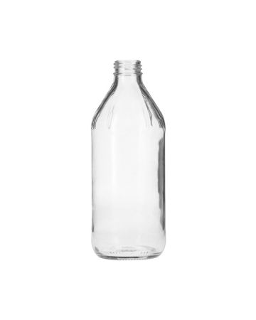 16oz (473ml) Flint (Clear) Glass Vinegar Bottle Round - 28-454 Neck