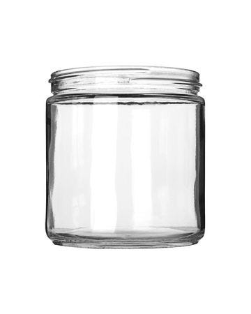  16oz (480ml) Flint (Clear) Cream Round Glass Jar - 89-400 Neck